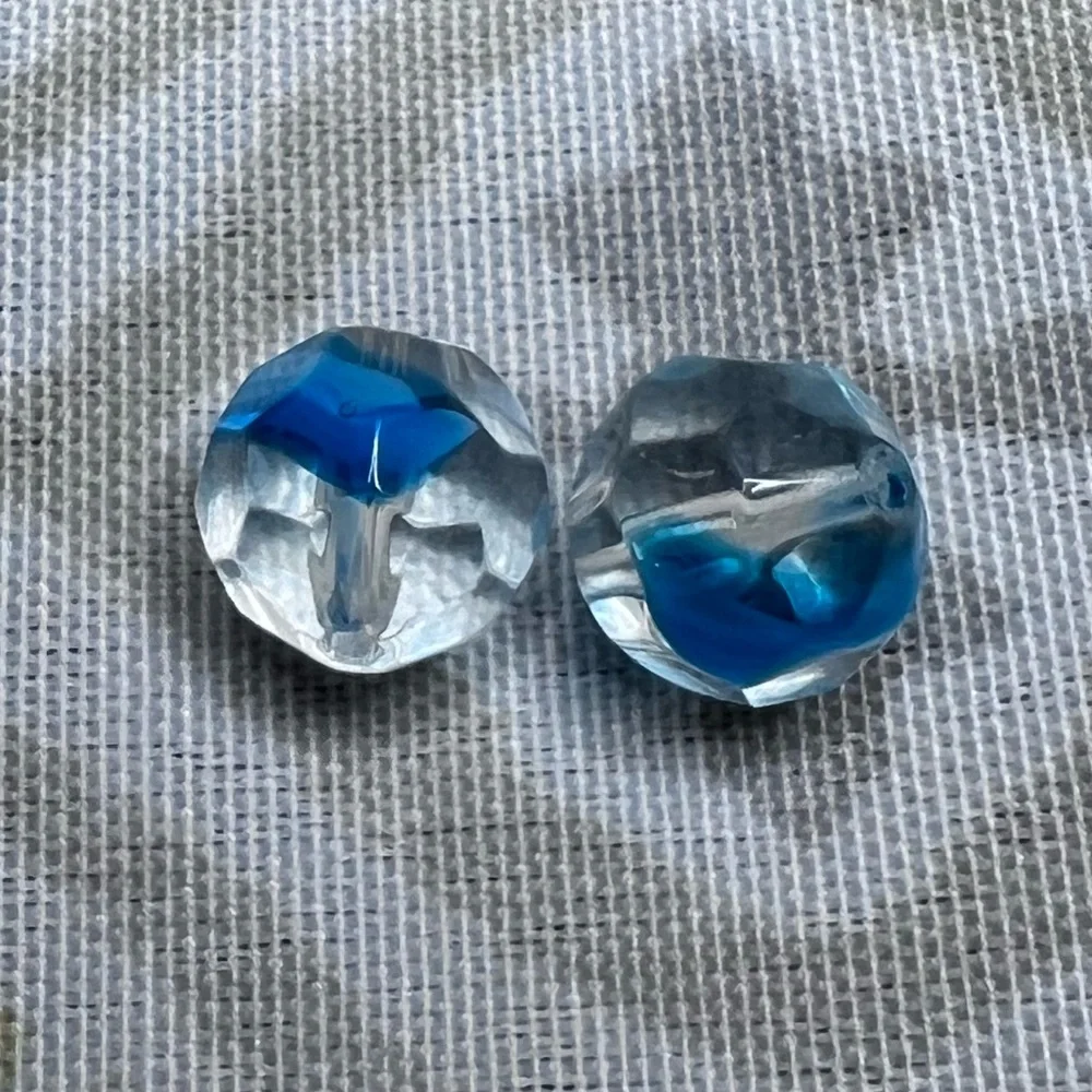 NWOT - Silver and Blue Lotus Earrings